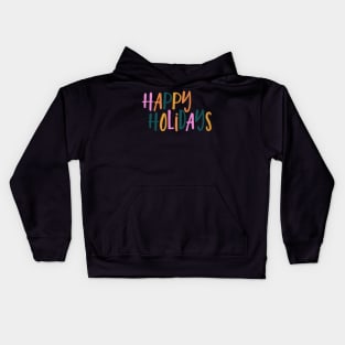 Happy Holidays | Retro Colors Kids Hoodie